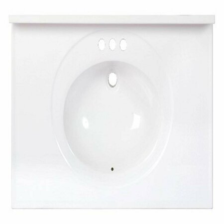 KD GABINETES 37 x 22 in. White Standard Cultured Marble Bathroom Sink KD3306963